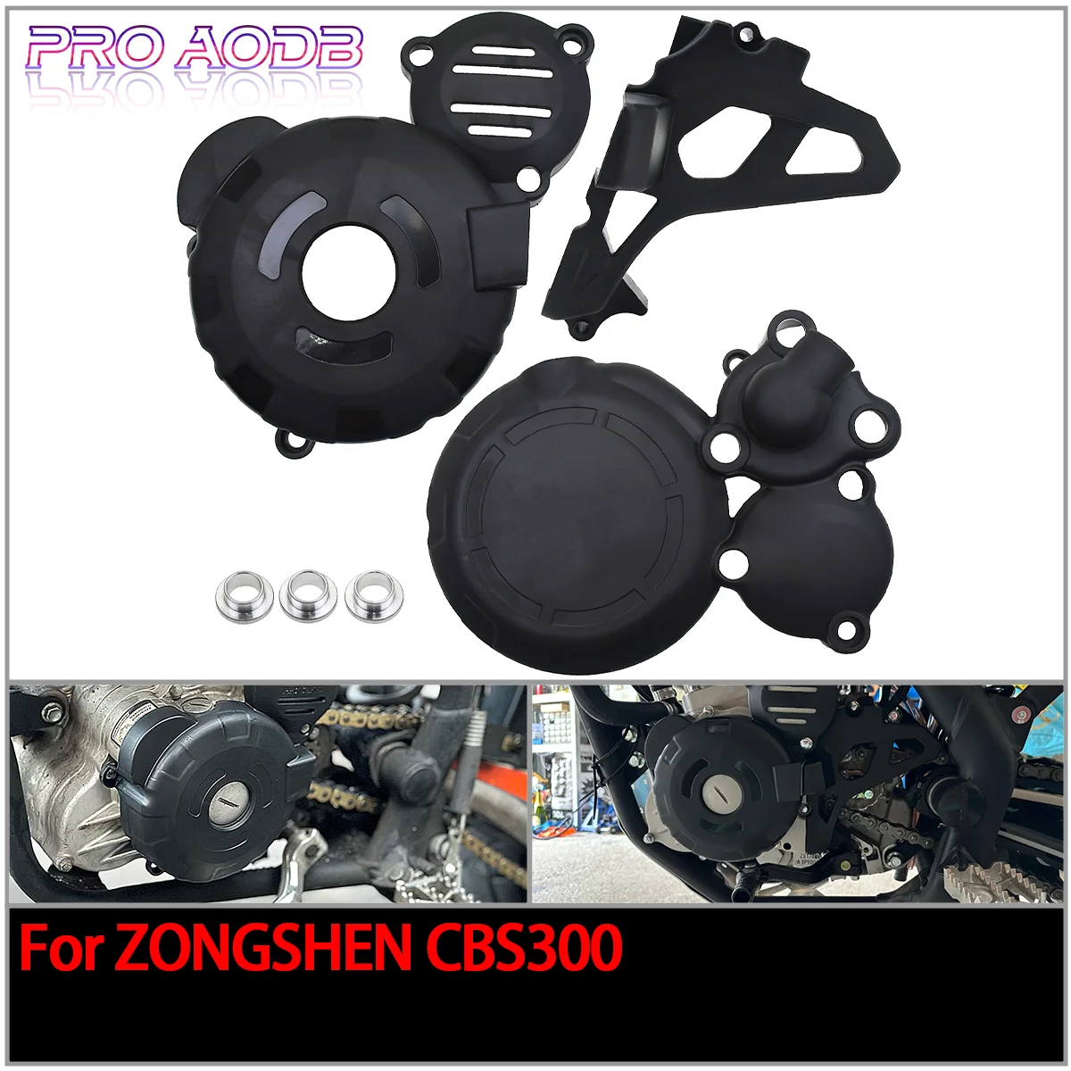 

Motorcycle Engine Clutch Guard Water Pump Cover Ignition Protector For ZongShen CBS300 ZUMA AJ1 KEWS GUIZUN HJMOTO Parts 01-2023