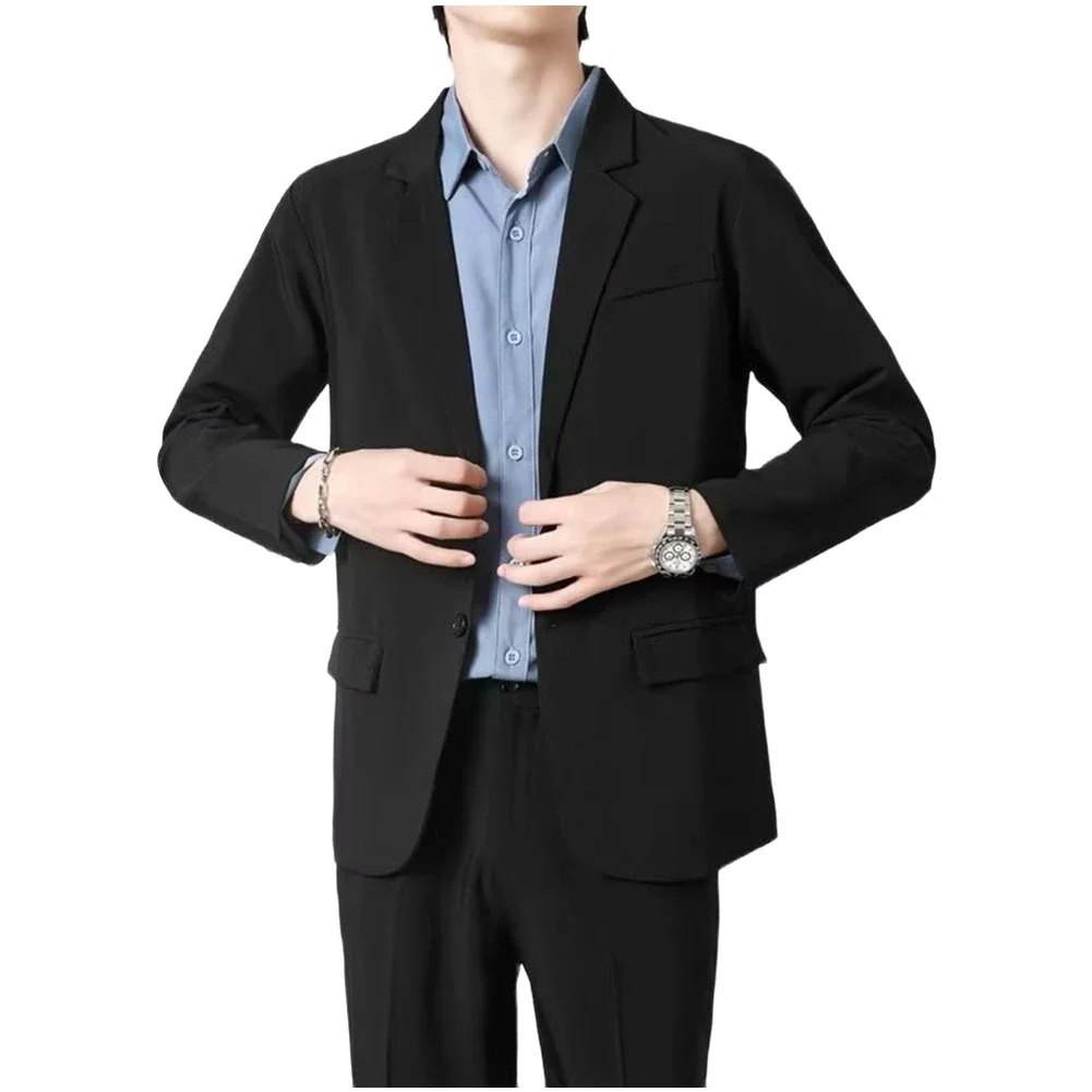 2025 New Arrival Men Business Blazers Slim Fit Suit Coat British Lapel Draped All-match Jacket