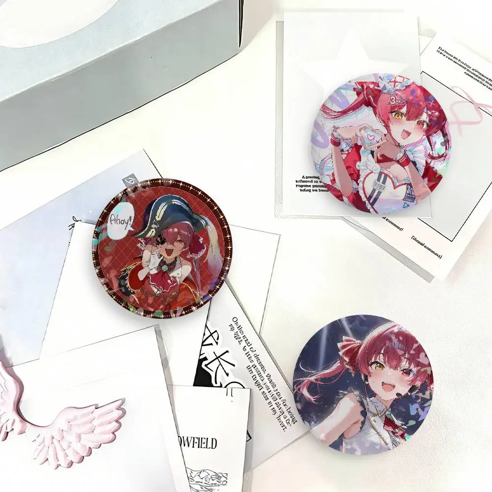 Virtual Idols H-houshou M-marine Blogger Laser Badge Clothes Backpacks Hats Accessories Gifts For Children Friends Collectibles
