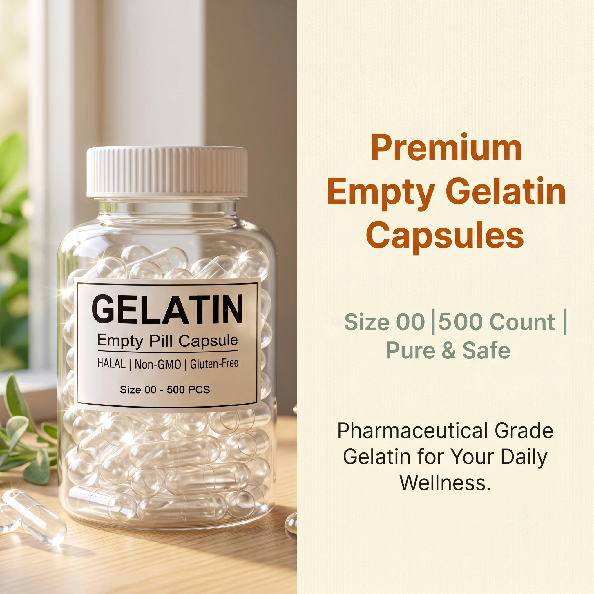 500PCS Transparent Gelatin Capsules Set Size 00 0 1 4 Empty DIY Pill Capsule for Medicine Vitamins Standard Size for Easy Fillin
