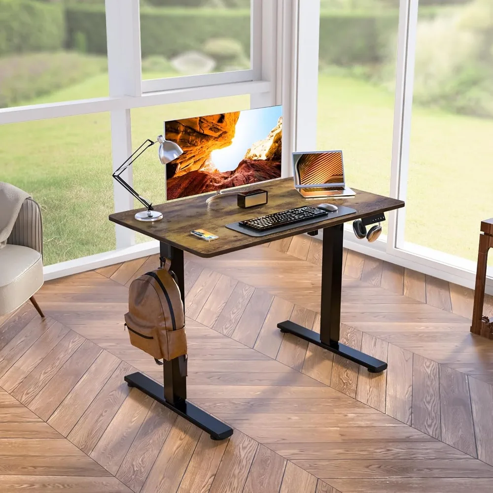 مكتب قائم كهربائي مريح قابل للتعديل صغير مقاس 35 × 20 بوصة - مكتب حامل للجلوس للمكتب مع كلمات مفاتيح ذات ذيل طويل #2