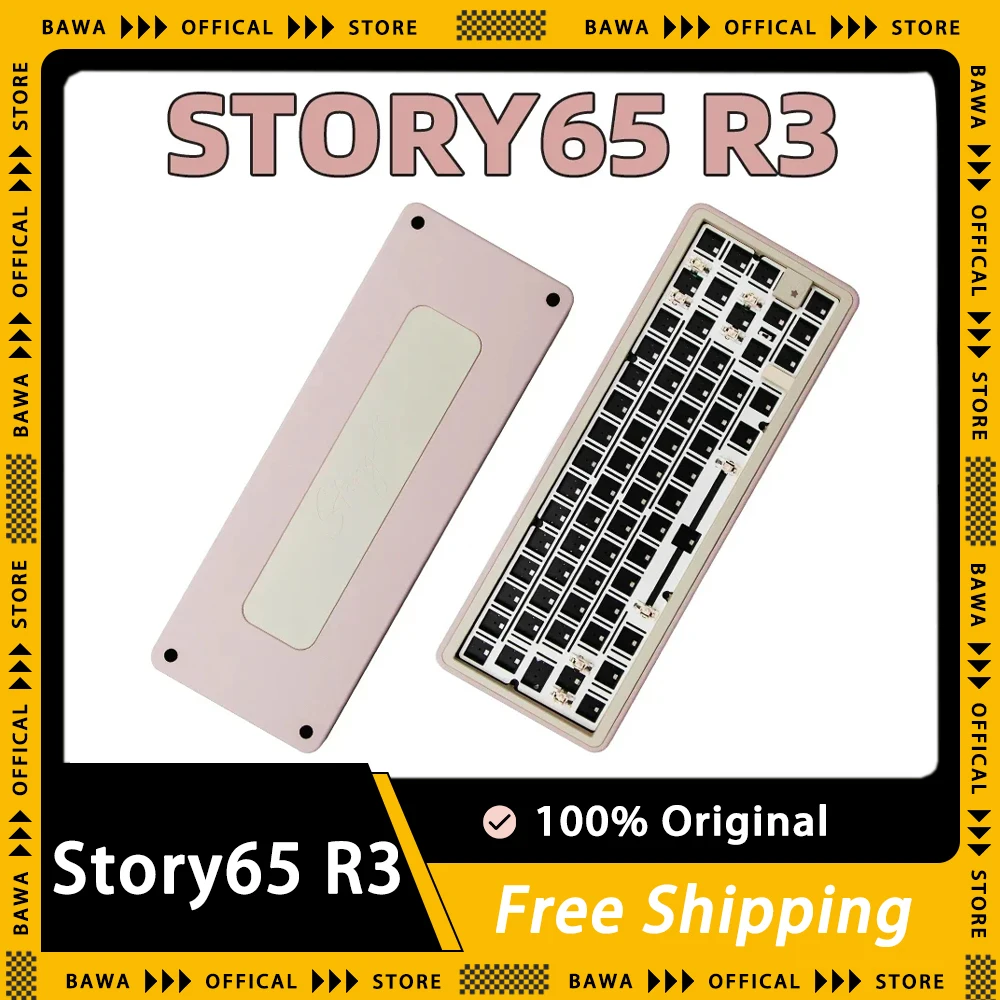 

Story65 R3 Mechanical Keyboard Aluminium Alloy Wireless Keyboard Kits Three Mode Gaming Keyboard Gasket Hot Swap Pc Accessories