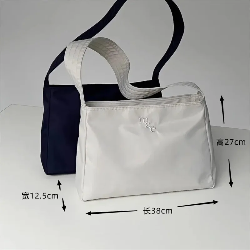 Fashion Korean Brand Tote Handbag Nylon Mucu And Ebony Bags Embroidered Logo Shoulder Bags Chic Commuter Handheld Bags For Women