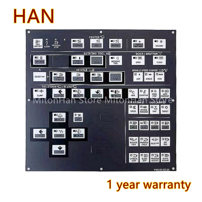

New For 9100-92-122-20 Hitachi CNC Lathe Machining Center Operation Panel Button Keyboard Film