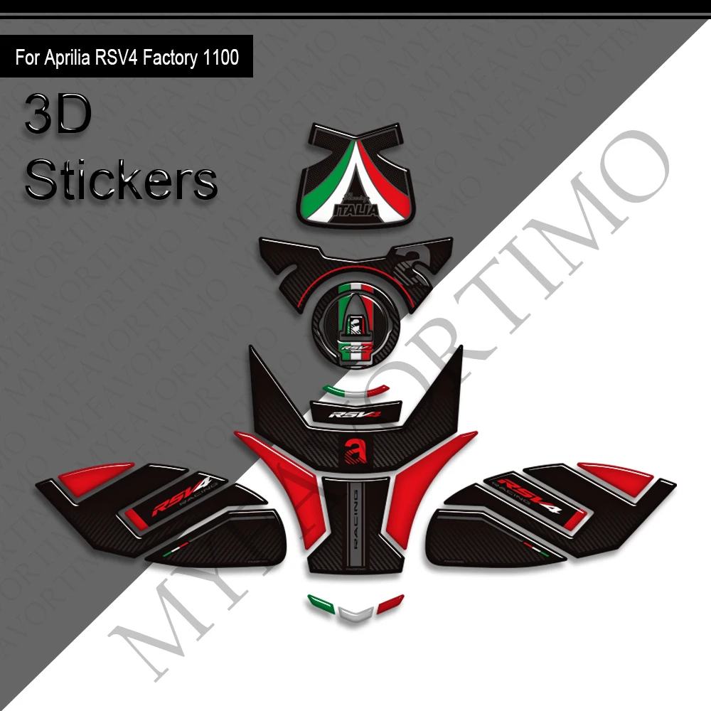 

2025 Motorcycle For Aprilia RSV4 Factory 1100 Tank Pad Cap Grips Gas Fuel Kit Knee Stickers Decals Protection 2023 2024 2026