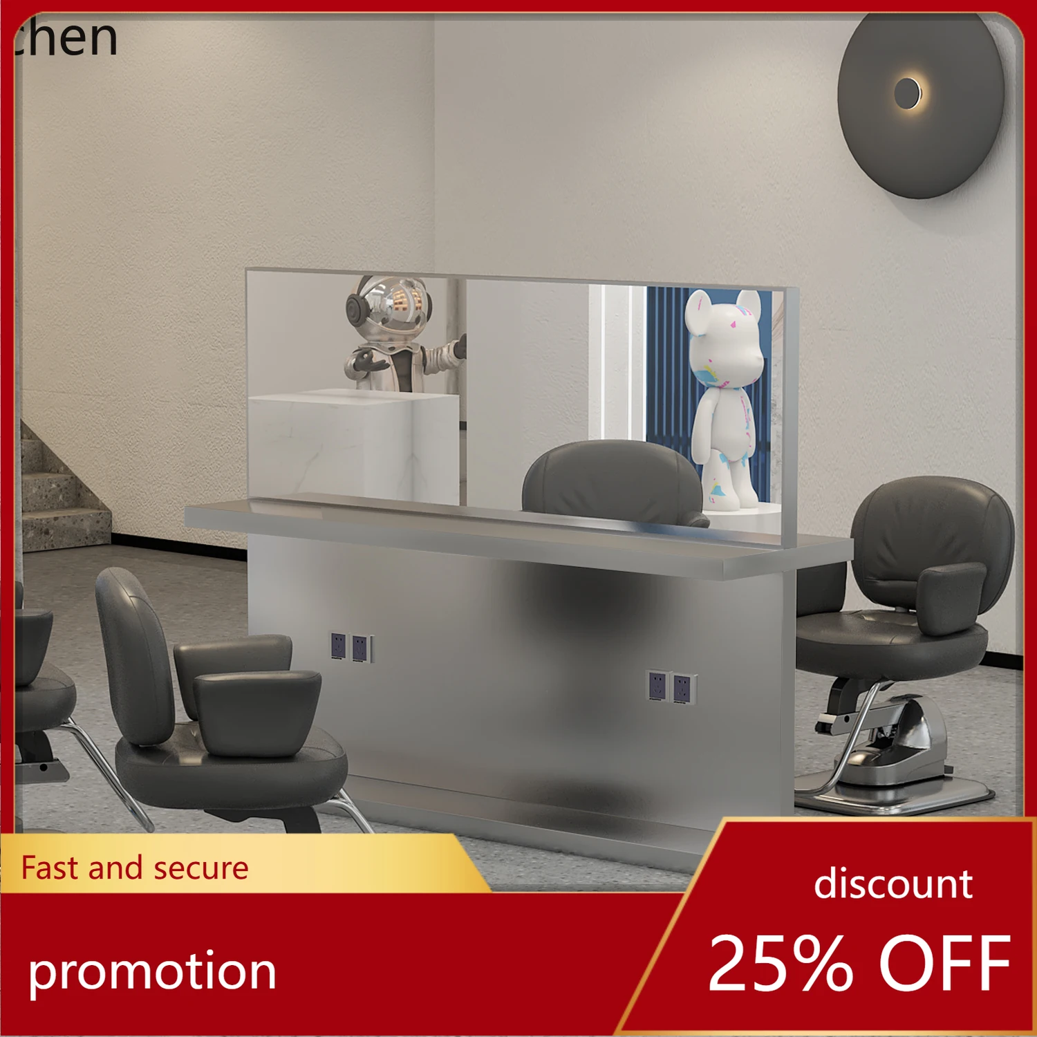 

YFY High-end Hair Salon Mirror Station Perm and Dye Area Mirror for Hair Salons