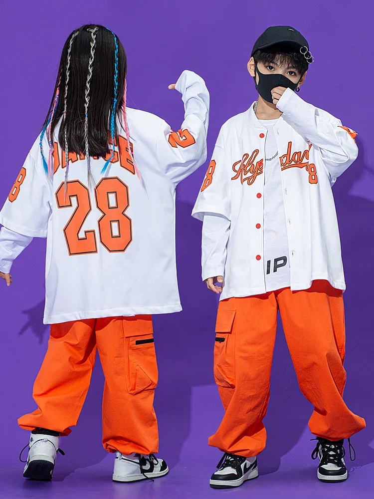 Calças Loose Cargo para Meninas e Meninos, Roupas Kpop, Jazz Performance, Salão de Baile, Hip Hop, Dança, Roupas Rave, Performance