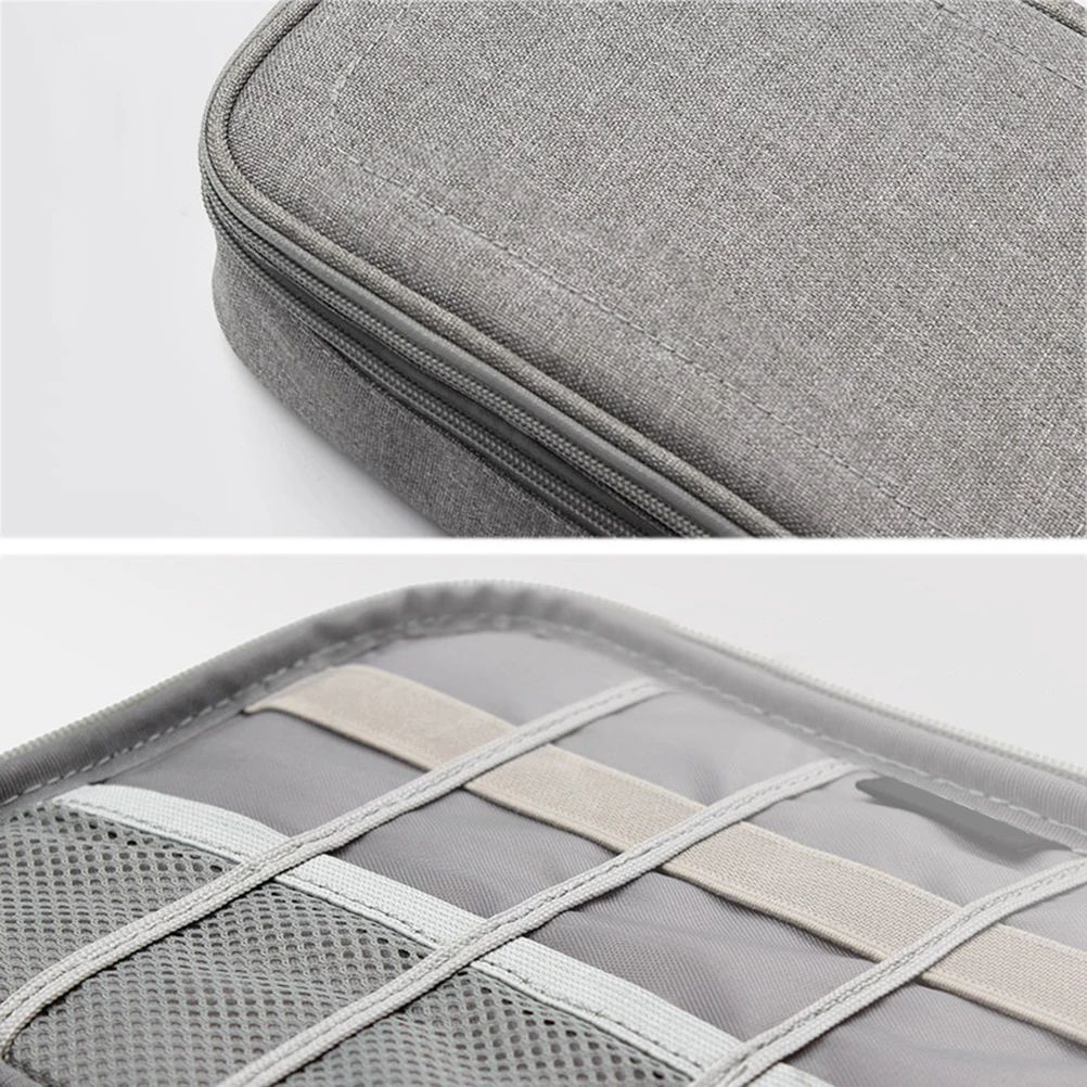 

Double Layer Digital Bag Travel Storage Organizer For Cables Power Banks Earphones Tablets Accessories Scratch