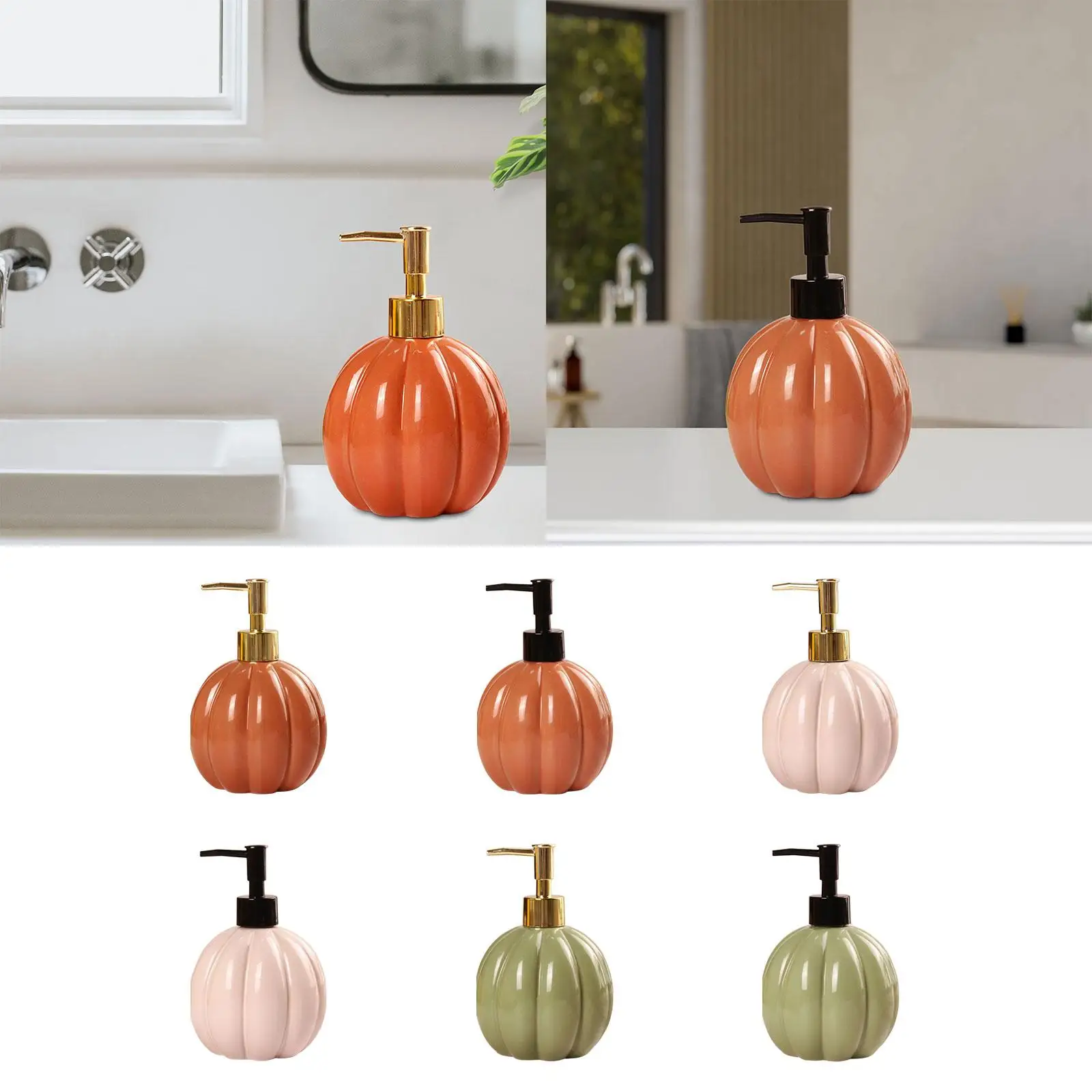 Halloween Pumpkin Soap Dispenser Hand Lotion Bottle Refillable Decor Stylish Kitchen Fall Liquid Hand Soap Dispenser for Home