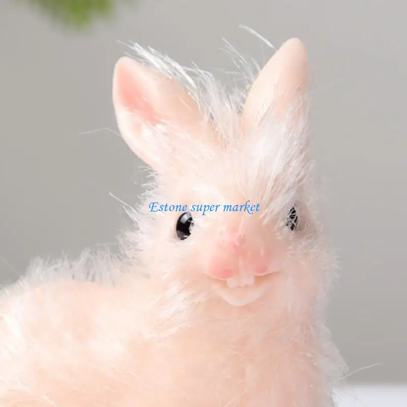 090B Silicone Thỏ Đồ Chơi Mô Hình Cuộc Sống Thực Tế Như Động Vật Hình Kid Nhận Thức Đồ Chơi