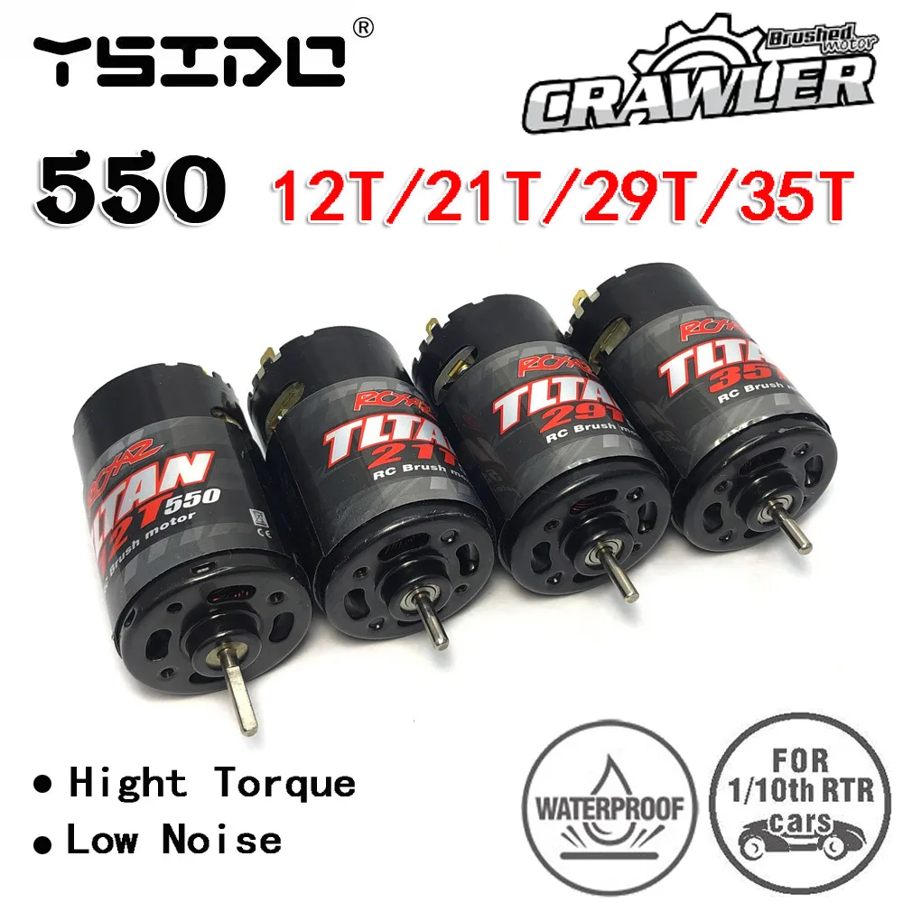 RC Car 550 Brushed Motor 35T 21T 12T 29T 60A-RTR ESC 25kg Servo Combo for 1/10 RC Crawler Axial SCX10 AXI03007 90046 Traxxas