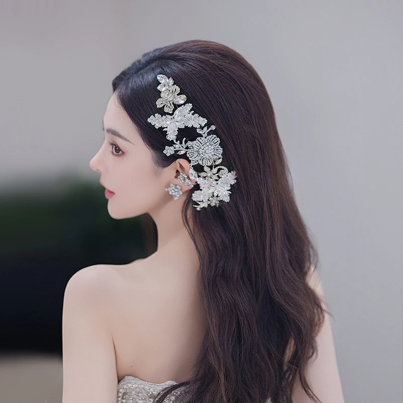 Copricapo da sposa Moda stile coreano Strass Alto senso Figlia Oro Moda Elegante abito da sposa Stile Accessori per capelli