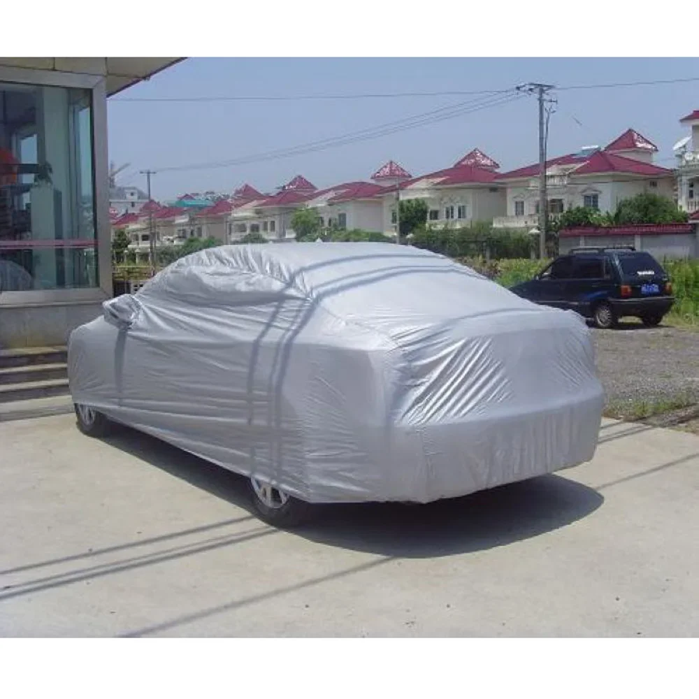 ผ้าคลุมรถเต็มรูปแบบหิมะน้ําแข็งฝุ่น Sun UV Shade COVER พับได้ Silver ขนาด S-XXL Auto Car Outdoor Protector COVER