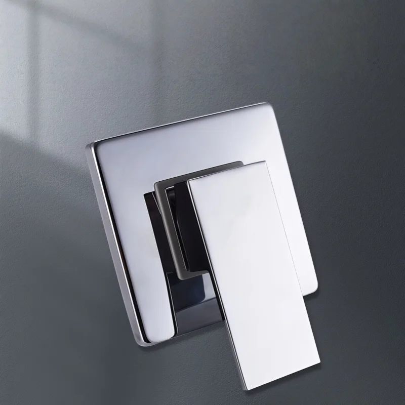 Brass Bathroom Wall Mounted Hot Cold Mixing Valve Concealed 2 Inlet 1 Outlet Water Control Valve Single Lever for Hotel