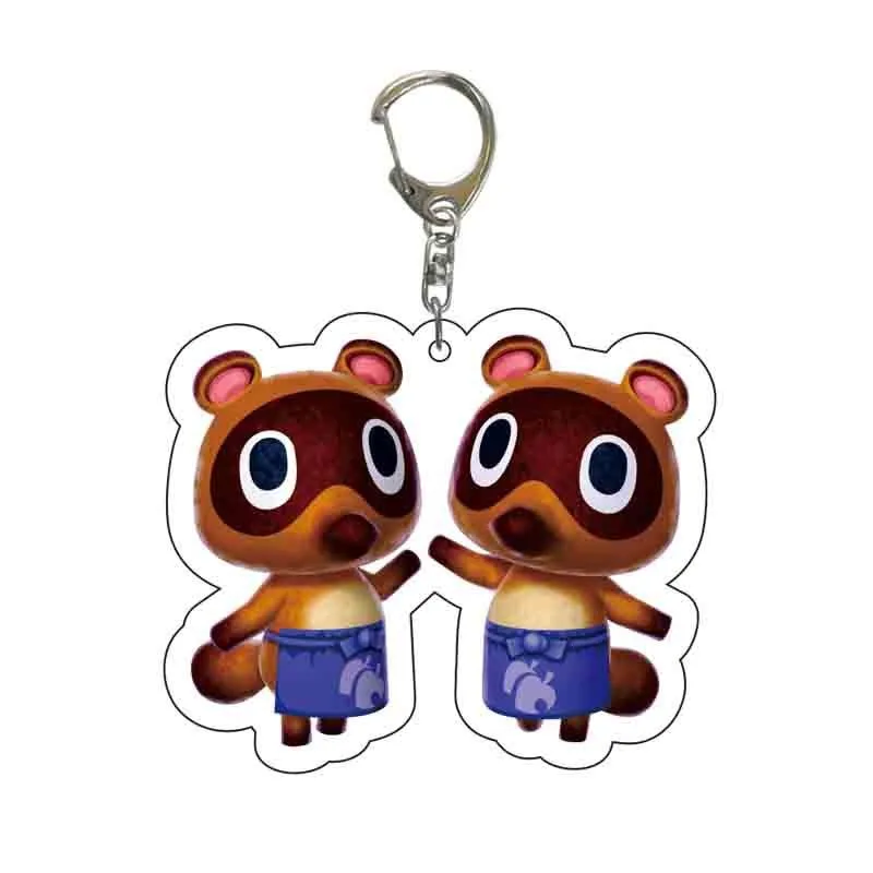 Animal Crossing Cute Keychains Anime Figure Tom Nook Isabelle Cosplay Cartoon Car Keyring Kawai Backpack Pendant Kids Toys Gifts