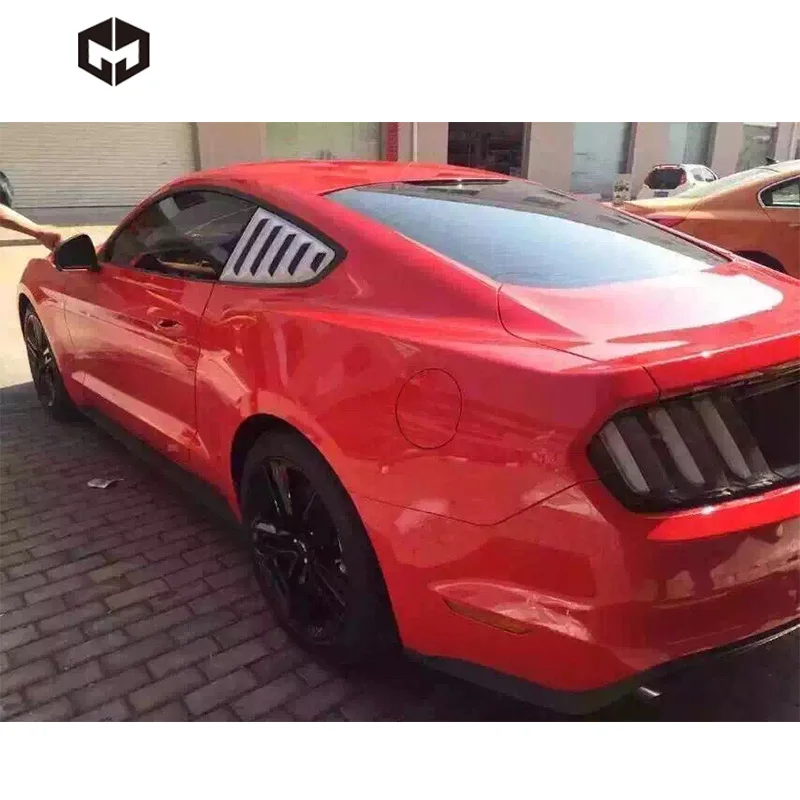 Carbon Fiber Car Rear Window Louver Air Vent Sun Visor Window Sunshade Cover Car Accessories Body Kit for Mustang