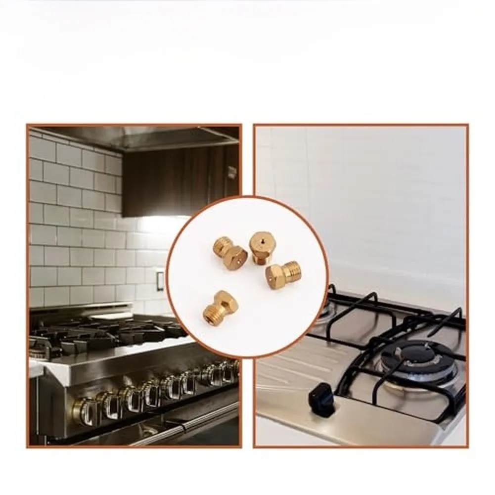36PCS Brass Gas Burner Nozzle M6x0.75 Thread 11 Sizes For Propane Natural Gas Stove Cooktop Replacement Kit Heating Parts