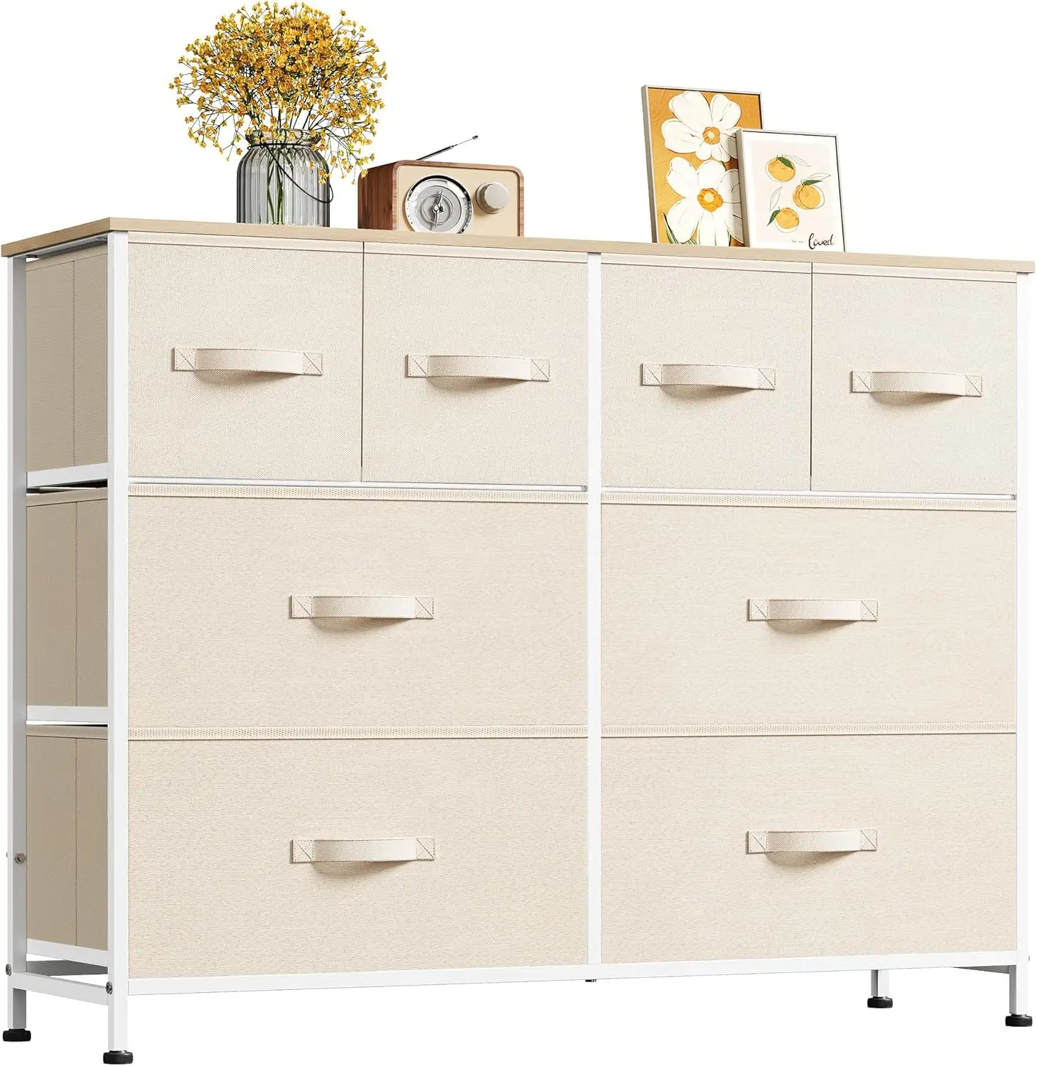 

Dresser for Bedroom with 8 Drawers, Wide Fabric Dresser for Storage and Organization, Bedroom Dressers, Chest of Drawers for