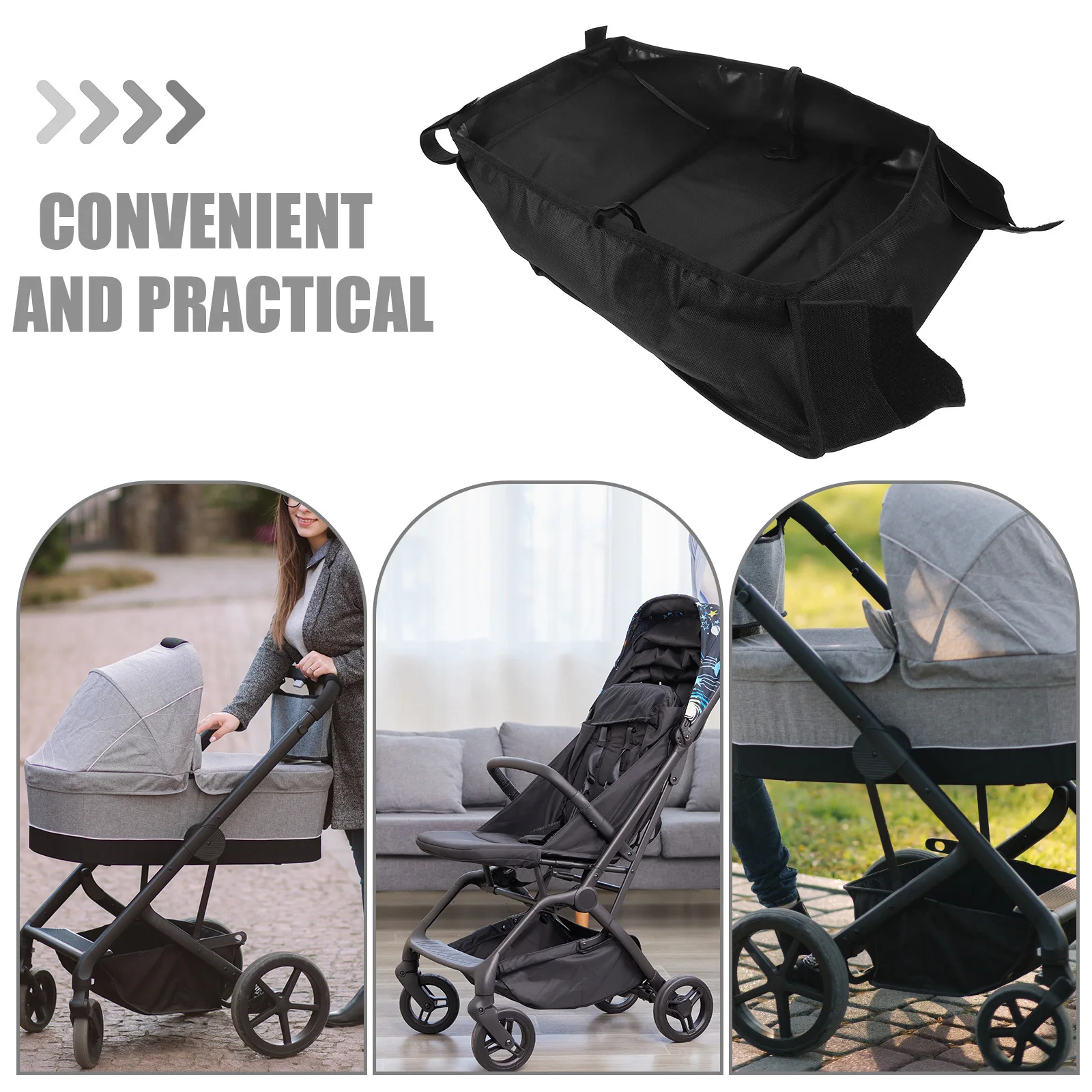 กระเป๋าเก็บของใต้รถเข็นเด็กแบบตาข่ายกันน้ำ สำหรับใส่ของใช้จำเป็นของเด็ก  แข็งแรง ทนทาน ใช้ได้กับรถเข็นเด็กทุกประเภท