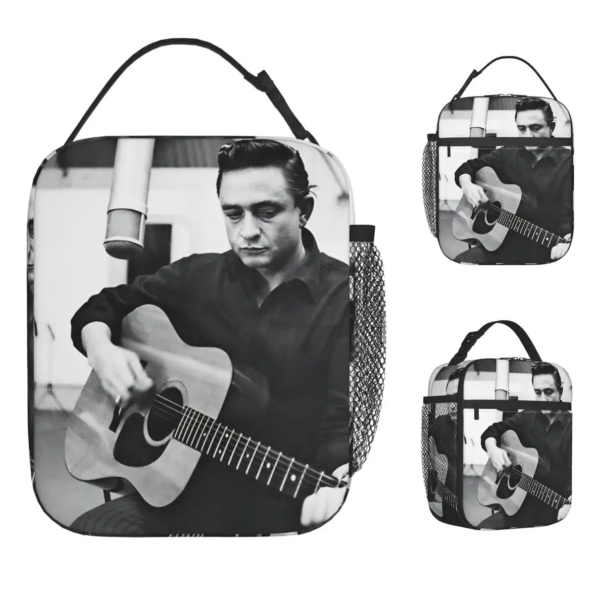 

Johnny Cash Портрет Сумка для обеда Досуг Ланч-бокс Путешествия Портативная термосумка-тоут для девочек Оксфорд Дизайнерская сумка-холодильник
