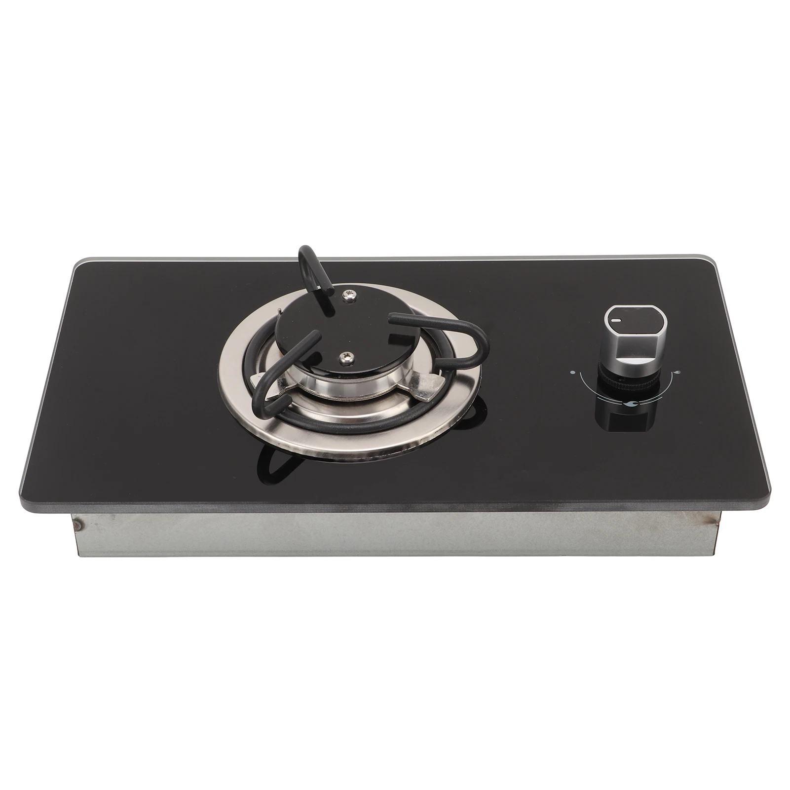 RV Gas Range Stove 1 Burner Cooktop 1.8Kw Power Stepless Adjustable Fire Tempered Glass for Yacht