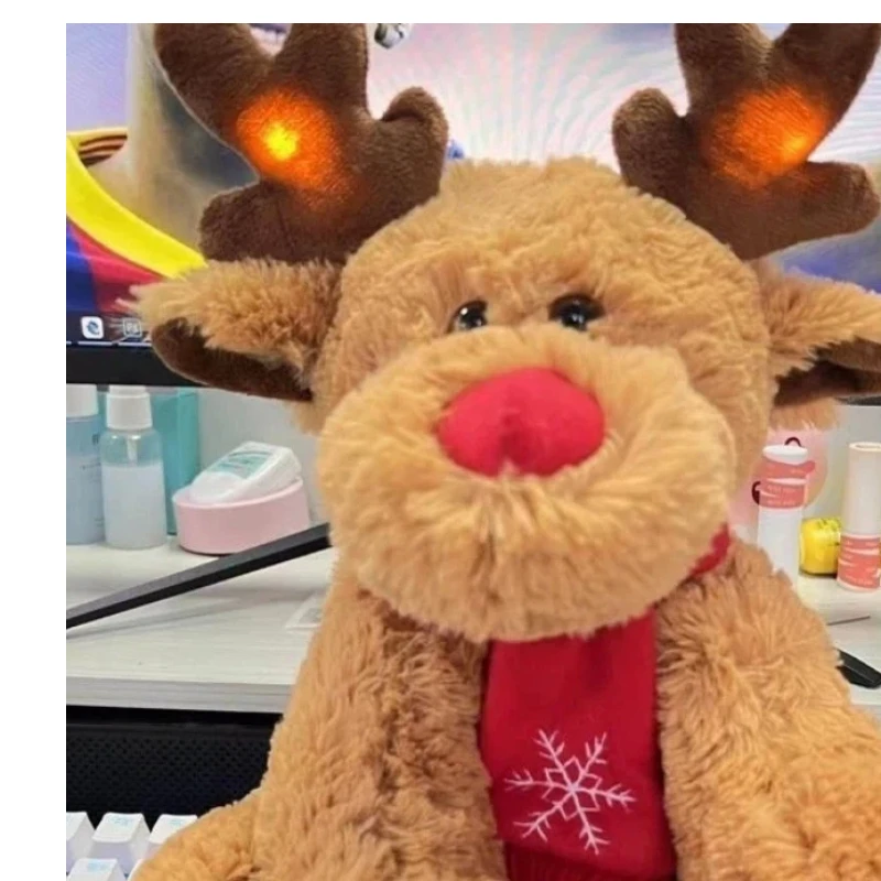 귀여운 순록 인형 수면 베개 플러시 장난감 순록 인형 소녀 생일 크리스마스 발렌타인데이 작은 선물 베개 플러시