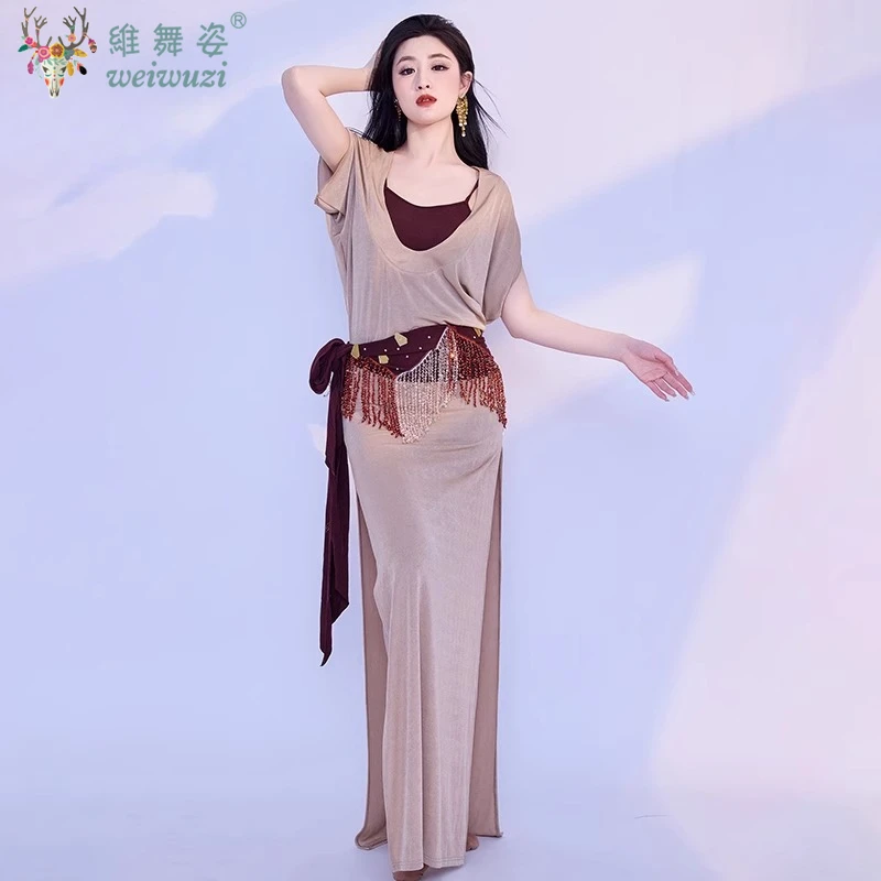 5 قطعة مجموعة النساء الرقص الشرقي الترتر زي بلدي فستان Saidi فستان الفتيات الرقص الشرقي الرقص الشعبي الزي رداء سترة تنورة عقال #3