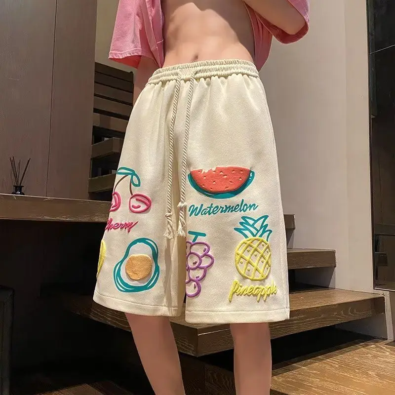 

Men's Heavyweight Summer Shorts Loose Fit Streetwear Above Knee Pants Unique Design American Vintage Sweatpants Casual Sports