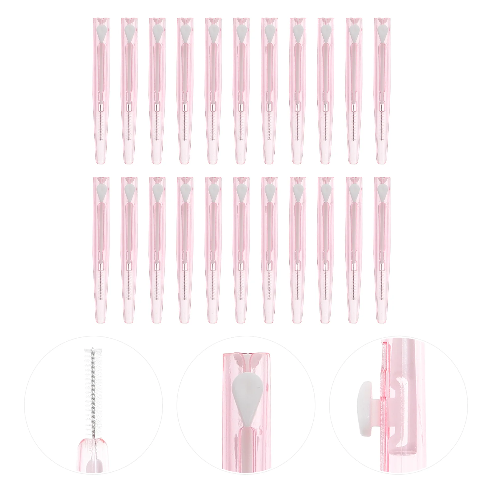 60 Pcs Floss Interdental Brush Tooth Inter-dental Portable Pink Teeth for