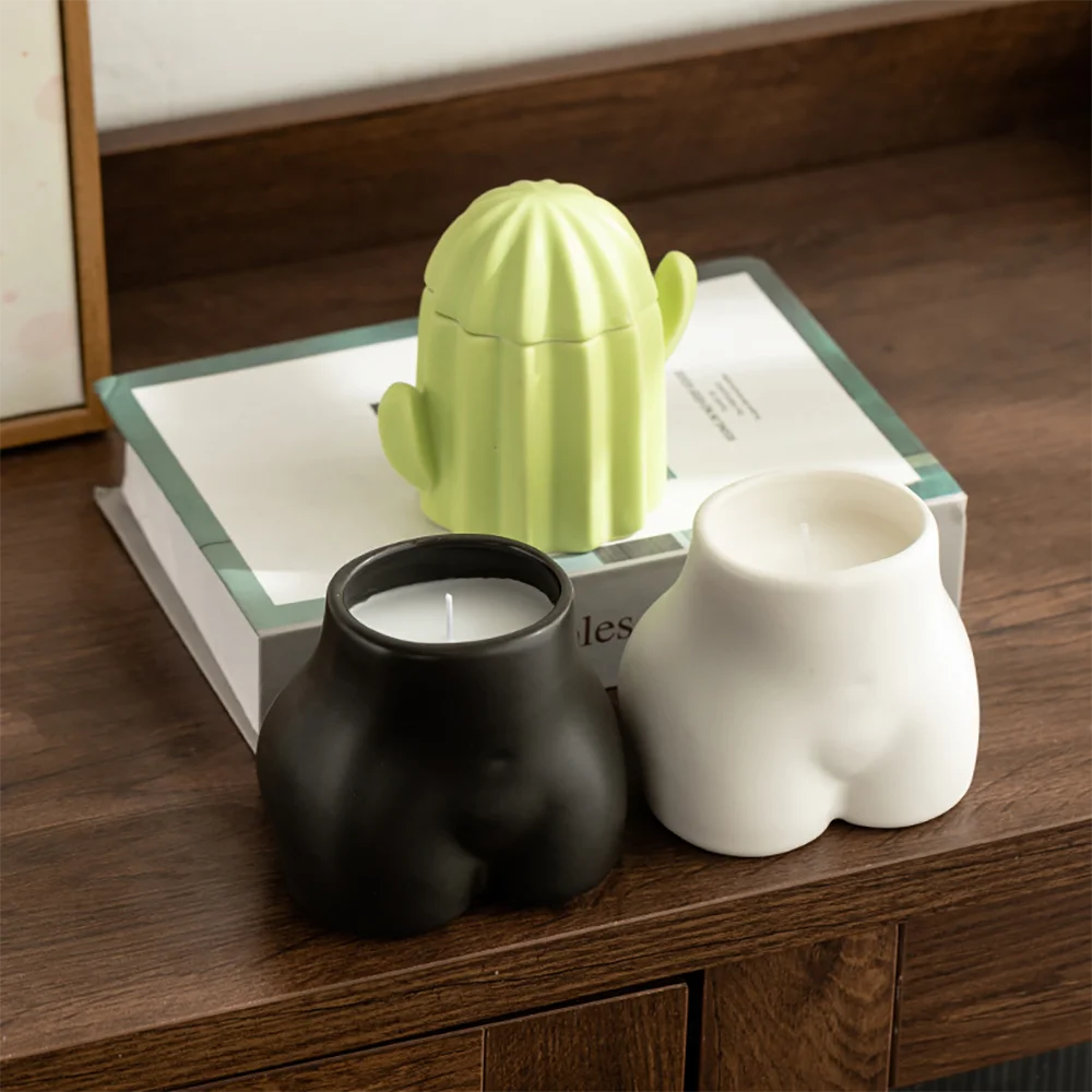 

Artistic Human Silhouette Candle Jar Silicone Mold - DIY Plaster/Concrete Candlestick Mold, Handmade Concrete Candle Stand mold