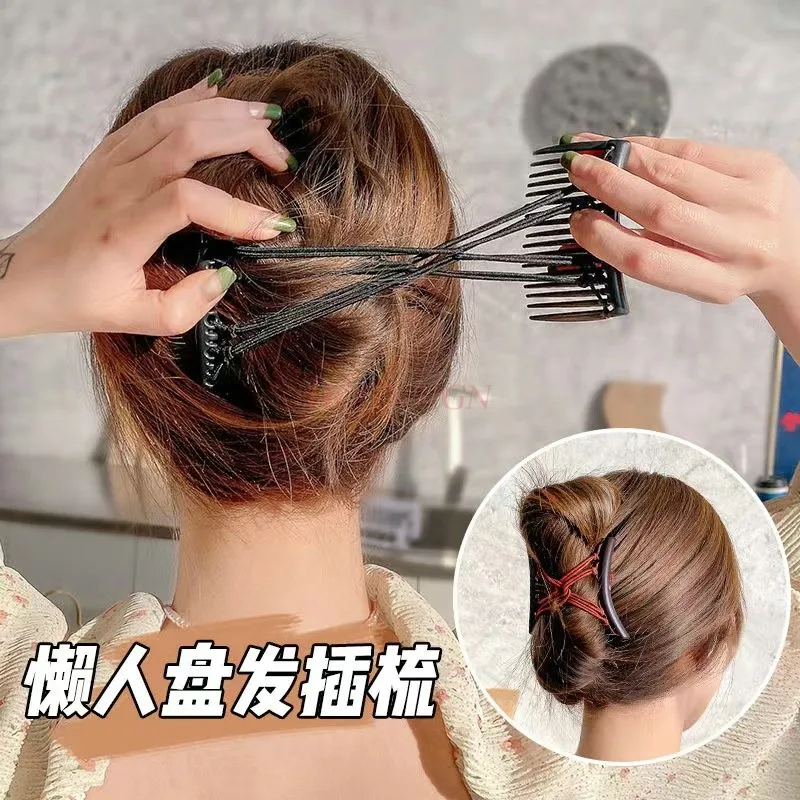 A new type of hair clip with curly hair comb and inserted comb, anti slip back head, hair clip, hair fork headwear