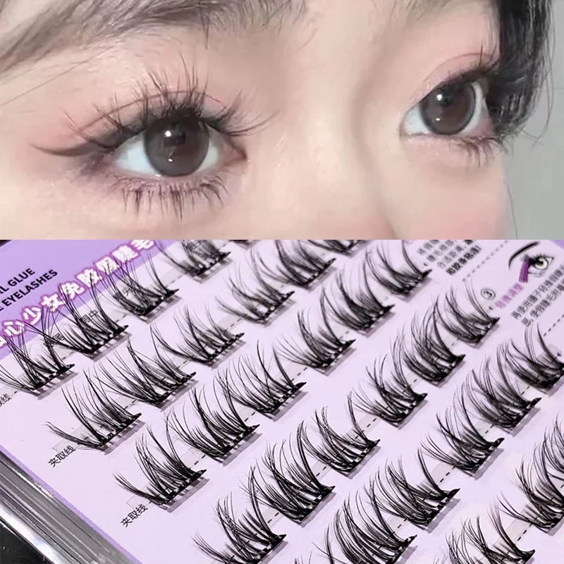 ضخمة خالية من الغراء ذاتية اللصق الرموش الصناعية 5D رقيق سميكة الطبيعية الشباك لاش تمديد سهلة التطبيق DIY بها بنفسك أنيمي العين