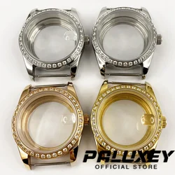 36MM Silver/Gold/Rose Gold Sapphire Crystal Case Diamond Watch Case Fit NH34 NH35 NH36 NH38 NH39 NH70 NH72 Movement