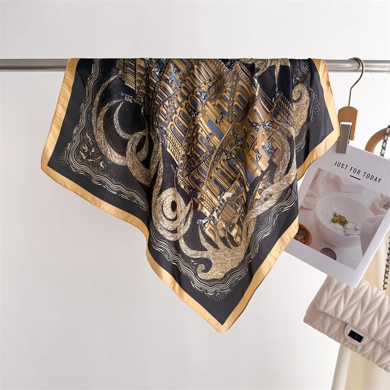 

Luxury Printed Square Scarves Women's Silk Scarf Spring and Summer Floral Bandana Small Neckties Hairbands Bags Foulard Shawl