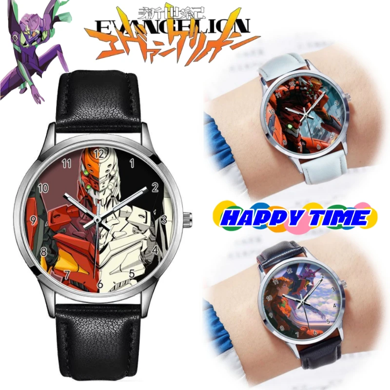 신세기 에반게리온 EVA-01 테스트 타입 영화 및 TV 상품 남성용 귀여운 만화 쿼츠 시계 세련된 아날로그 손목시계