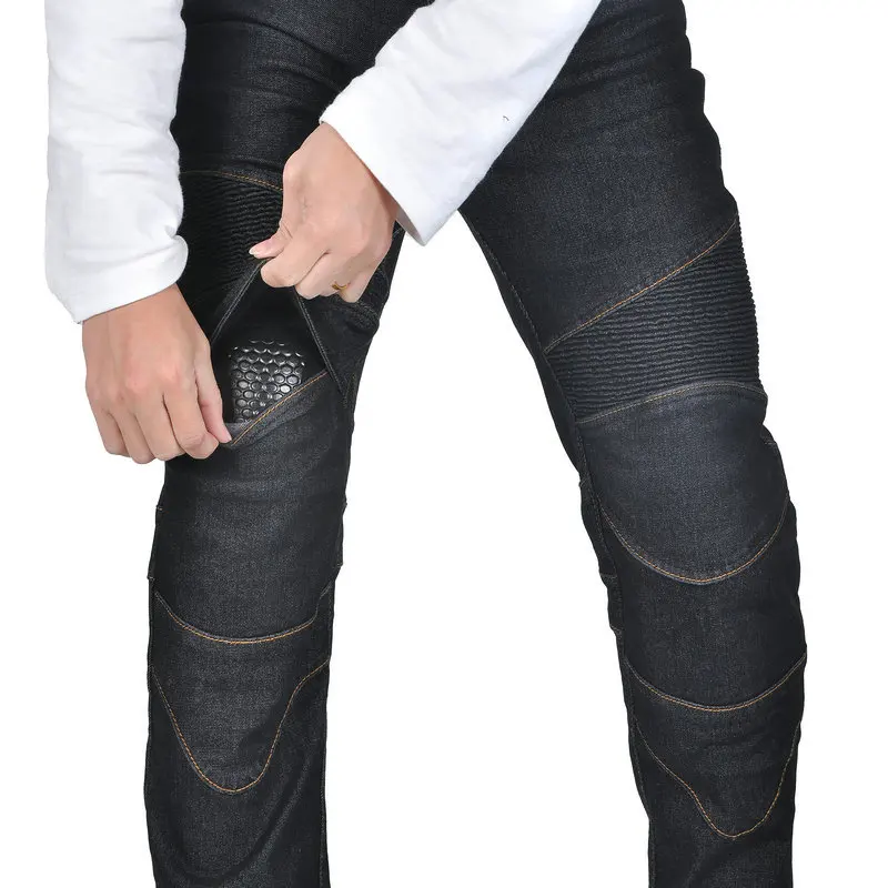 New Motorcycle Men Cycling Trousers Protective Pants Black Blue Classic with Knee Hip Pads Racing Pants Motorbike Riding Jeans
