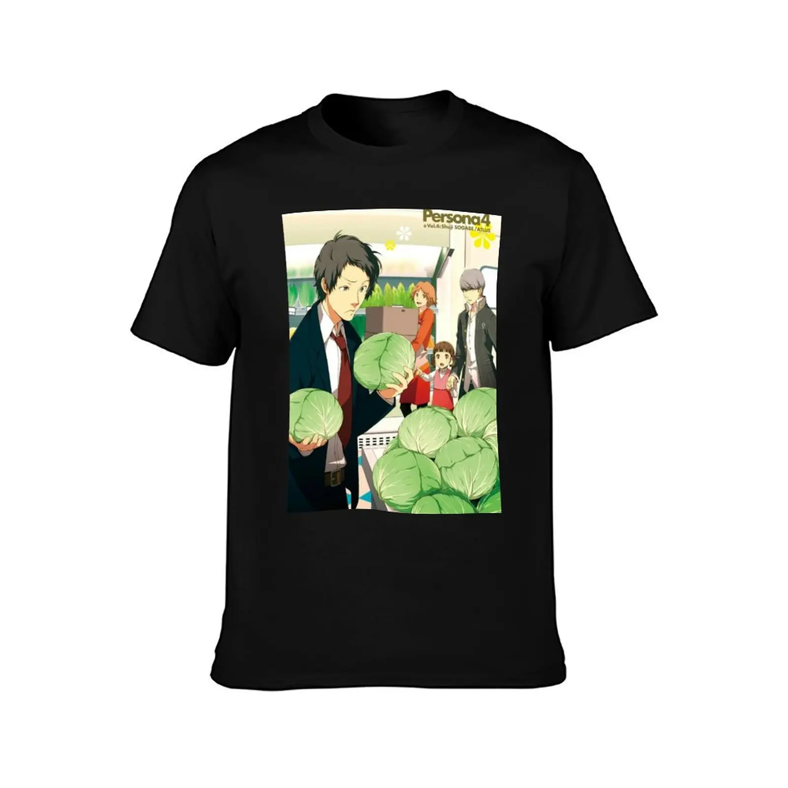 Cabbage Check T-Shirt Classic Crew Neck Cotton T-Shirt