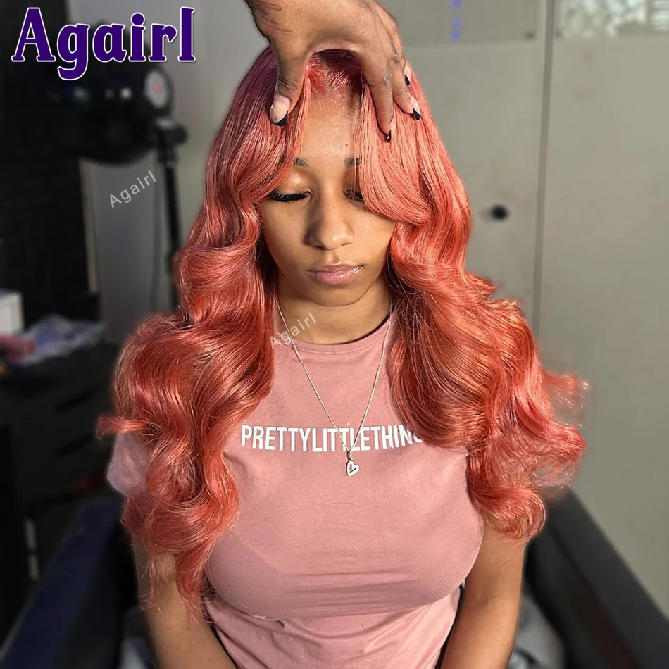 

13X6 Dark Pink Lace Front Human Hair Wigs 6x4 Lace Closure Wigs 200% Density For Women 13X4 Ready Go Body Wave Lace Frontal Wigs