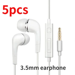 Écouteurs intra-auriculaires filaires avec microphone intégré, ensembles de sauna, téléphone Huawei et Xiaomi, Samsung S10, S8, S9, EHS64, 3.5mm, 3.5mm, 10 pièces, 5 pièces, 1 pièce