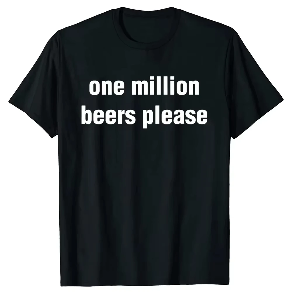 

Забавные винтажные футболки с рисунком пива One Million Beers, мужская модная повседневная хлопковая футболка