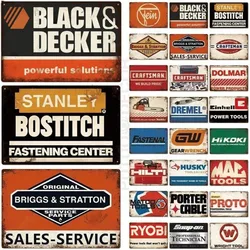 Metal Tin Poster Tool Metal Sign Vintage Tin Wrench Toolbox Craftsman Sign Wall Decor for Metal Plate Garage Man Cave Decoration