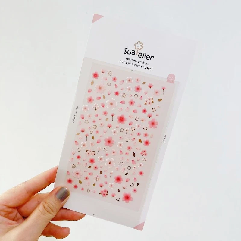 Korea Origin Suatelier Sakura Aufkleber Papier PVC Scrapbooking Material Niedliche rosa Blume Junk Journal Deco Bastelzubehör – Detail 3