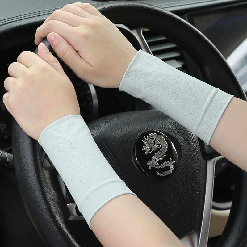 واقي معصم رقيق من الحرير الجليدي للرجال في الصيف، واقي للرياضات الخارجية واللياقة البدنية، واقي من الشمس، أكمام مزخرفة، غطاء معصم قصير رائع، غطاء للذراع