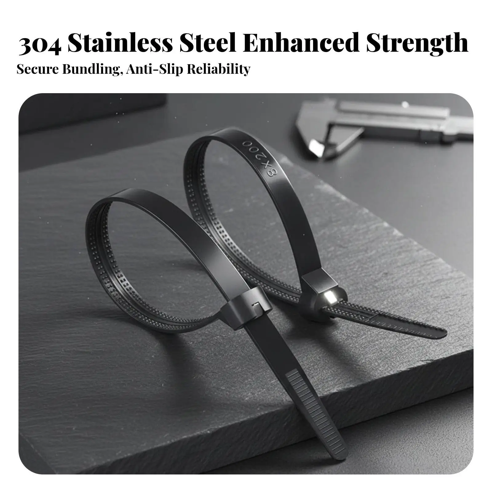 Premium Metal Cable Ties Stainless Steel Self Locking Straps for High Temperature Resistant Bundling