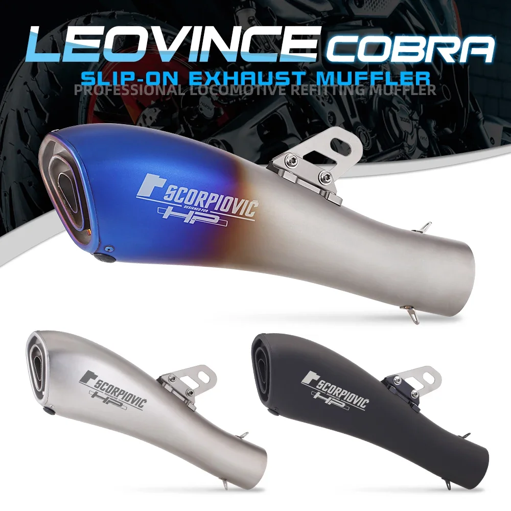 

51mmUniversal Motorcycle Carbon Fiber Exhaust Modification Scooter Exhaust Muffler Fits Most Motorcycle ATV With Sticker Dolphi