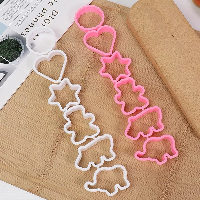 6PCS/set Sugar Biscuit Press Stamp Embosser Cookie Cutter Biscuit Mold DIY Fondant Cake Mold Pastry Decor Baking Accesories