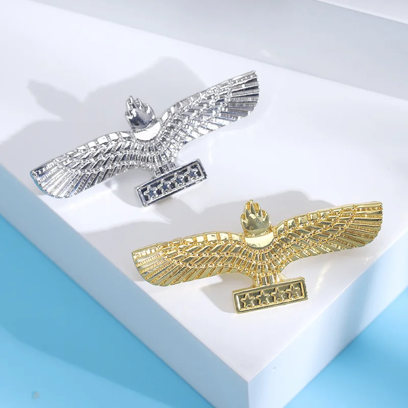 1PC Alloy Eagle 4 Stars Brooch Pin Style Clothes Pins Accessories Fashion Decoration Crafts Gift for Men and Women