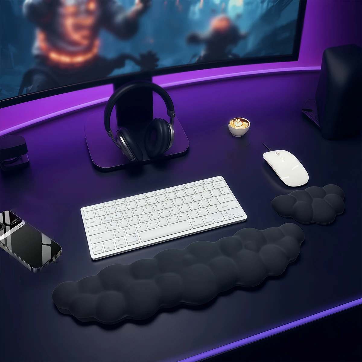 Cloud Shape Wrist Rest Pad Anti-Slip Desk Mat Memory Foam Palm Rest Ergonomic Mouse Pad Typing Wrist Rest Office Accessories key caps keycaps for mechanical keyboard keyboard caps switch opener image 6