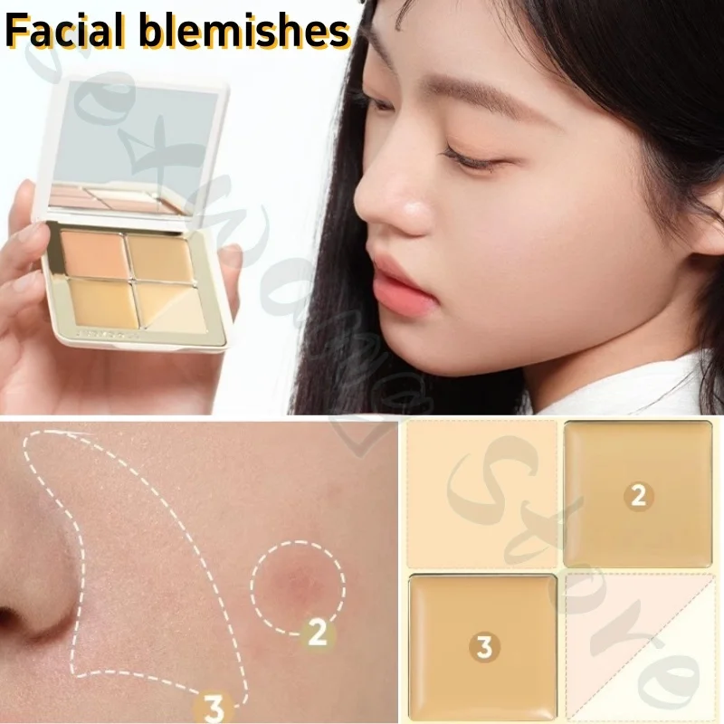 La piastra correttore a cinque colori Judydoll idrata le segni dell'acne delle occhiaie senza correttore illuminante per contorno in polvere di macchie