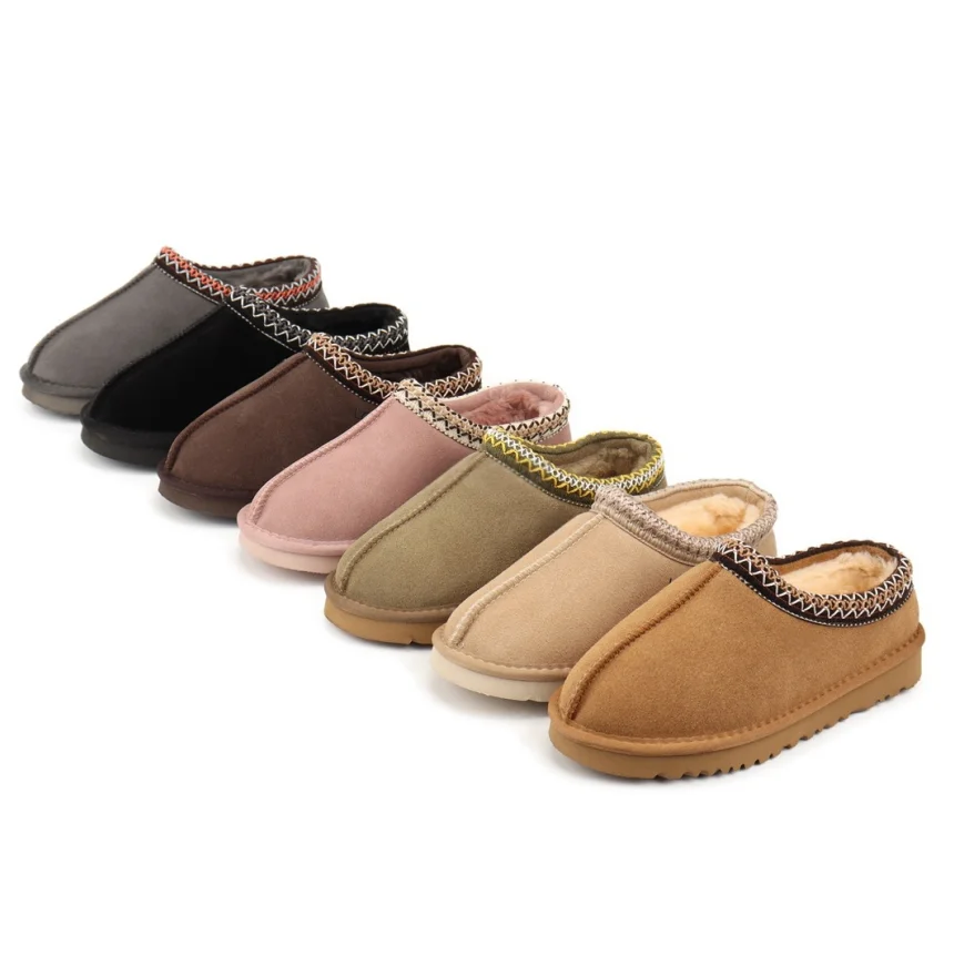 Women Winter 2026 New Cashmere Warm Thick Soles Without Heel-covered Hair Half Slipper Cotton Shoes Cashmere Warm Boots 